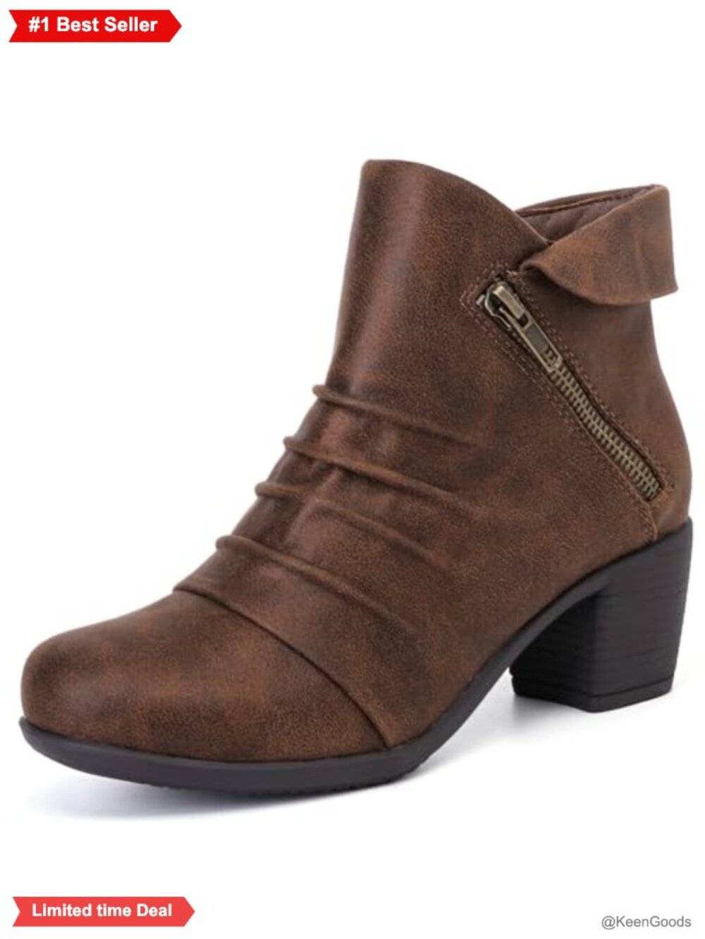 Women's Faux Leather Ankle Boots Heeled Fashion Booties